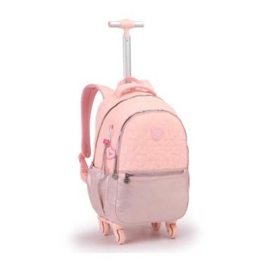 Imagem de Mochila de  matelasse estrela com rodas 360(mr42212) - PRINCESA, Rosa