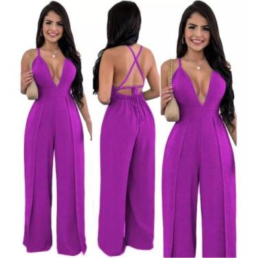 Imagem de Macacao Feminino Decotado Alcinha 2 Fendas Pantalona - Margo Veste, Fú