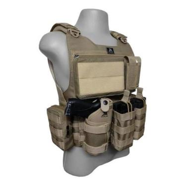Imagem de Colete Modular JA3 nível 3a 10 Acessórios Tan JA Rio Militar - J.A Rio