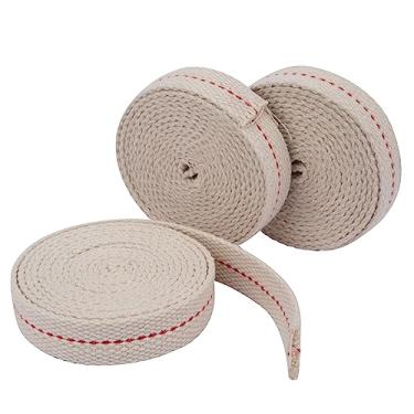 Imagem de SWATOM 19,7 Pés/3 Rolos Pavios de Lâmpada de Óleo Pavio de Óleo de 3/4" para Lâmpadas Pavio de Querosene de Lanterna de Algodão Substituição com Ponto Vermelho Genuíno