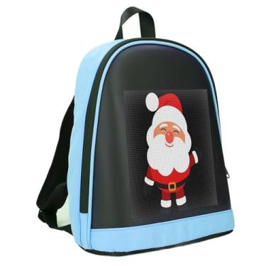 Imagem de Mochila LED, Mochila para Laptop Com Tela LED Colorida Com Controle de Aplicativo, Mochila Fashion DIY Com Tela Programável, Imagem de Animação de Texto Personalizável, 10,2 X