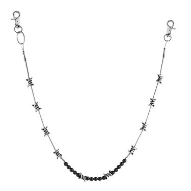 Imagem de HZMAN Correntes de calças para homens motociclista arame farpado jeans correntes cinto corrente carteira corrente bolso correntes punk pesado gótico emo acessório, Arame farpado - 2, 20in