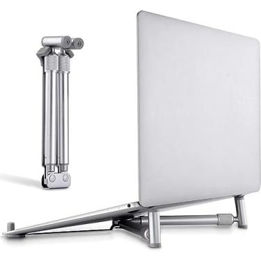 Imagem de Suporte portátil para laptop, suporte ajustável para laptop, suporte dobrável ventilado para MacBook, suporte ergonômico de alumínio compatível com Dell, HP, Chromebook e mais laptops de 12 a 17