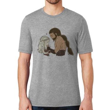 Imagem de Camiseta Khal Drogo e Daenerys Targaryen - Foca na Moda, Cinza, P
