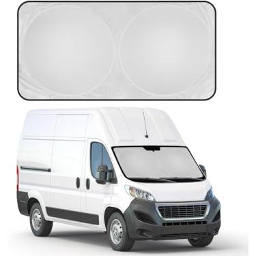 Imagem de Motor Trend 1 persiana pop-up automática, para-sol universal para janela frontal, para-sol dobrável dobrável para para-brisas de carro, mantém o calor frio interno UV (GG, 192 x 94 cm)
