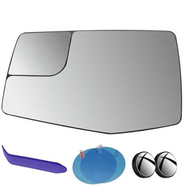 Imagem de EAP Vidro espelhado lateral do motorista compatível com Chevrolet Silverado 1500 2019-2025, GMC Sierra 1500 2019-2025, aquecido com Spotter 84171577, 84309702, 84309708