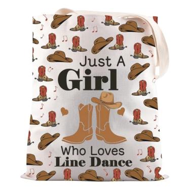 Imagem de Line Dancing Gift Just A Girl Who Loves Line Dance Tote Bag Country Cowboy Dance Gift, Loves Line Dance