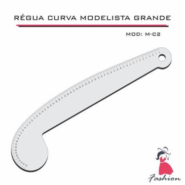 Imagem de Régua Curva Modelista Grande Alfaiate Corte C2 Acrilic Fenix