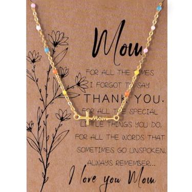 Imagem de HWING Colar de cruz para mulheres – Presente de aniversário de Dia das Mães da Filha Filho Faith Joias com pingente, Aço inoxidável, Sem Pedra Preciosa