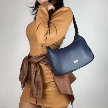 Imagem de Bolsa recuo em couro legítimo b.1079, Azul marinho