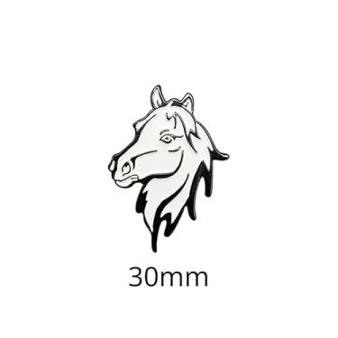 Imagem de LiswindH Adesivos de telefone de metal logotipo animal adesivo de metal para capa móvel acessórios camelo pássaro veado leão esmalte crachá (cavalo 2, para capa de telefone)