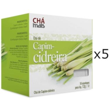 Imagem de Chá Capim-Cidreira Natural Kit 5 Caixas De 10 Sachês Cada