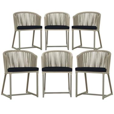 Imagem de 6 Cadeiras de Jantar Área Noronha em Alumínio