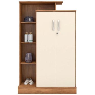 Imagem de Armário Multiuso 2 Portas Com Chave Elite Cor Amendola Touch/off White - Demóbile
