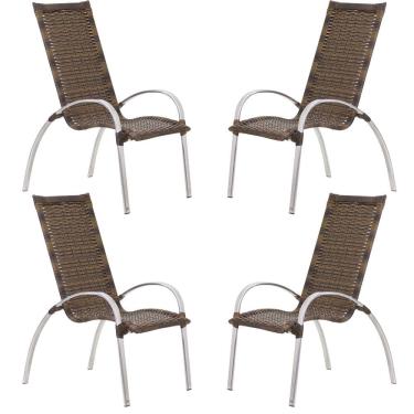 Imagem de Conjunto de Poltrona Em Alumínio Para Área Varanda, Piscina, Churrasqueira Trama