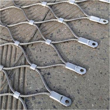 Imagem de Rede de segurança de resistência ao impacto flexível, 304 rede de corda de aço inoxidável, rolo de cerca galvanizada, para varanda da escada da fazenda de jardim, personalizável, 10cm/2mm, 2
