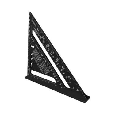 Imagem de Régua Triangular Transferidora De 7 Polegadas Em Liga Metálica Para Ca