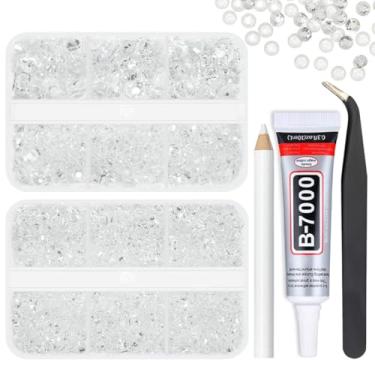 Imagem de qiipii Strass De Resina Transparente Com Cola B7000 Para Joias, Artesanato Deslumbrante, Pedras Gelatina Fundo Plano 3 Mm, 4 5 Mm E 6 Diamantes, Pingentes, Unhas, Rosto, Olhos, Maquiagem, Copos, Art