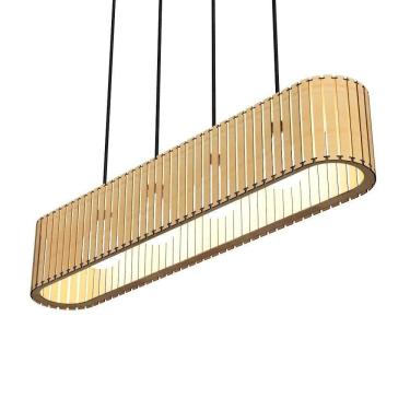 Imagem de Luminária Centauro Modelo Ripado - MDF Cru_5mts De Cabo