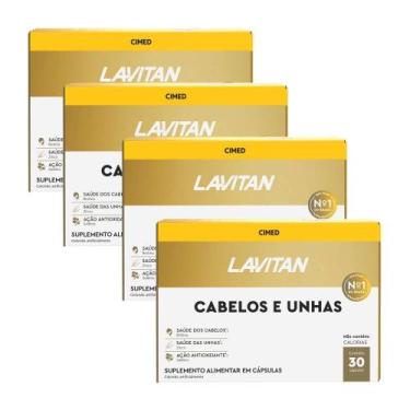 Imagem de KIT 4 Lavitan Cabelos e Unhas 60 cápsulas - CIMED, 60 Cápsulas, Sem Sa