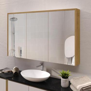 Imagem de Espelheira 3 Portas Trindade Portas Amortecedores Espelho - Emes Movei