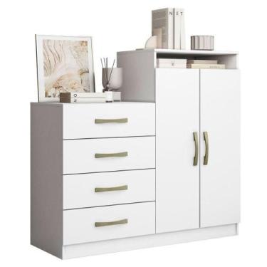 Imagem de Cômoda 2 Portas 4 Gavetas Lucy Branco - ARAMOVEIS