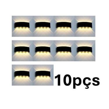 Imagem de Kit 10 Arandelas De Led 8W Luz Amarela Iluminação Decoração - Ledeal