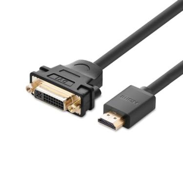 Imagem de Cabo Adaptador de Vídeo Hdmi Macho para Dvi Fêmea 15cm Preto Suporte Resolução 1080P Conexão Plug and Play MPOWER