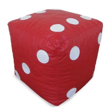 Imagem de Puff Infantil Dado material sintético Vermelho e Branco - Phoenix Puff
