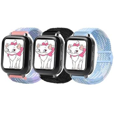 Imagem de Xininyia Pacote com 3 pulseiras de relógio inteligente da Bark, pulseiras ajustáveis de nylon elástico com fivela magnética absorvente