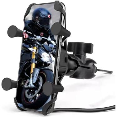 Imagem de Suporte Celular Moto e Bicicleta Com Carregador Usb Universal Motocicleta Garra X Seguro e Prático - Vinwer