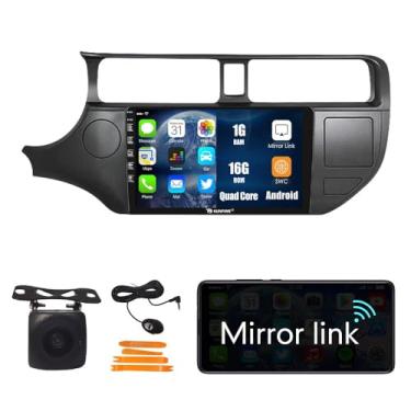 Imagem de Kunfine Rádio GPS estéreo de navegação Android para carro, tela invertida, tela sensível ao toque, 9 polegadas, tela sensível ao toque, tablet, leitor de mídia para Kia Rio 2011-2014 LHD, se aplicável