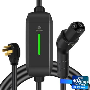 Imagem de Leisure Stay Melhor Carregador Portátil Para Veículos Elétricos Da Volt Tesla, Com Certificação Etl, Carregamento Rápido De 7,6 M, À Prova D'Água Ip65, Compatível Modelos 3/X/Y/Cyber Truck, Sem Nece