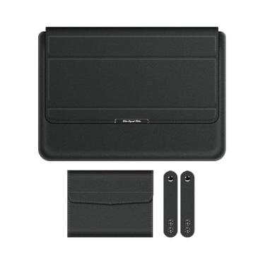 Imagem de BEMMY Capa Case Para Notebook Macbook Air Pro 13/14'', 15.4/15.6/16.1'', Capa de Couro PU 3 em 1 Para Portátil e Notebook (13/14'') (Preto)