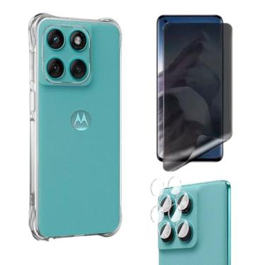 Imagem de FIT IT Capa Capinha Anti Impactos para Motorola Edge 60 + Película Hidrogel Privacidade + Películas Lente Câmera Transparente (Motorola 60 Edge Pro)
