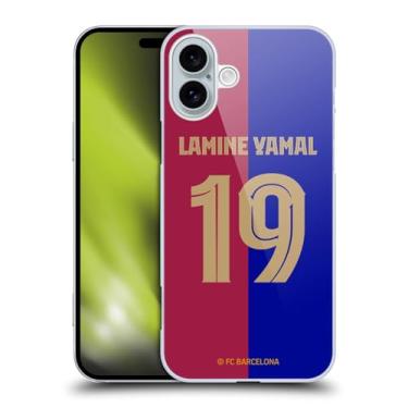 Imagem de Head Case Designs Capa traseira rígida oficialmente licenciada pelo FC Barcelona Lamine Yamal 2024/25 Players Home Kit Compatível com Apple iPhone 16 Plus