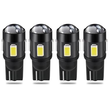 Imagem de QAUBEN Lâmpada LED 194 W5W 175 168 2825 T10 Wedge 5630 SMD Lente de Projetor Interior de Carro Lateral Marcador Mapa Cúpula Porta do Porta-malas Luzes de Cortesia 6000K Branco 12V 1,2W (Pacote com 4)