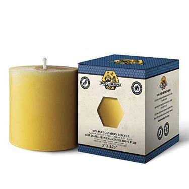 Imagem de Dutchman's Gold Vela de pilar de cera de abelha feita à mão (média)