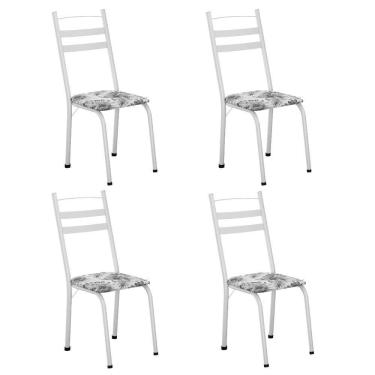 Imagem de Conjunto Com 4 Cadeiras Leia Artefamol Branco Flor
