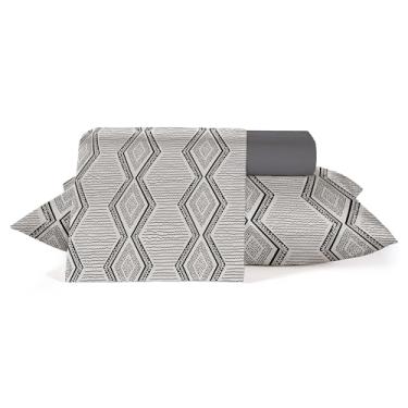 Imagem de Jogo Roupa de Cama King 4 peças, 100% algodão 120 fios Teka Crystal