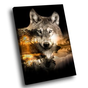 Imagem de Quadro Decorativo Lobo Natureza