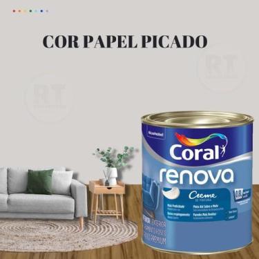 Imagem de Tinta Parede Cinza Renova Acrílica Fosca 800ml - Coral, PAPEL PICADO