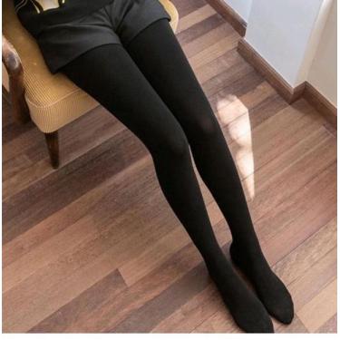 Imagem de Meia Calça Legging Flanelada Térmica  Adulto Tamanho Único Cor Preta C