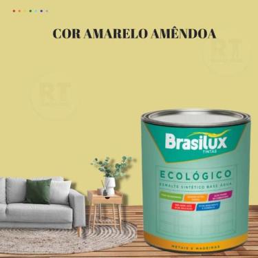 Imagem de Esmalte Sintético Brasilux Base Água Ecologico Cor Amarelo 800ML Brilh