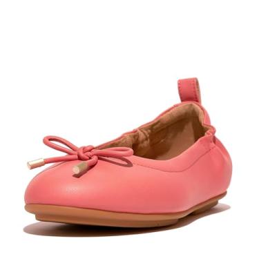 Imagem de FitFlop Sapatilha feminina de balé de couro Allegro Bow, Coral rosado, 37