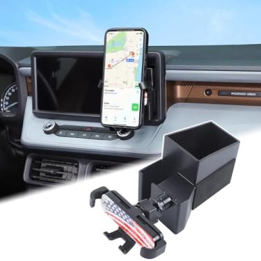 Imagem de Aunginsy Organizador de gaveta de tela oculta para carro com suporte de telefone compatível com Ford Maverick 2022-2024 console central display multimídia painel do lado direito caixa de armazenamento