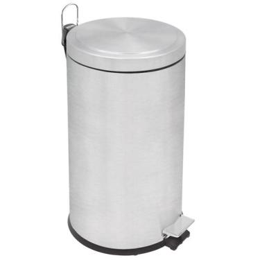 Imagem de Lixeira Inox com Pedal Tramontina Brasil Plus Acabamento Scotch Brite 