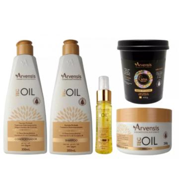 Imagem de Kit Arvensis Tec Oil Shampoo Condicionador Finalizador Mascara + Geleia Alta