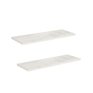 Imagem de Prateleira Branca Amadeirada Suspensa Invisivel 60x20cm 2un