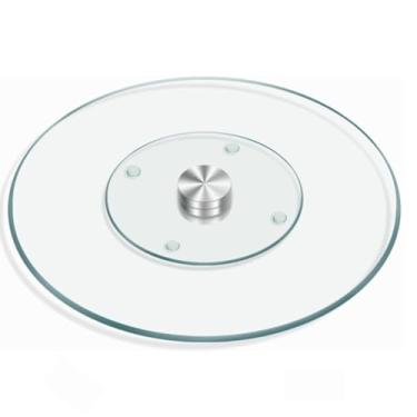 Imagem de Centro De Mesa Giratório 30 cm Vidro Tábua De Frios Petiscos Doces